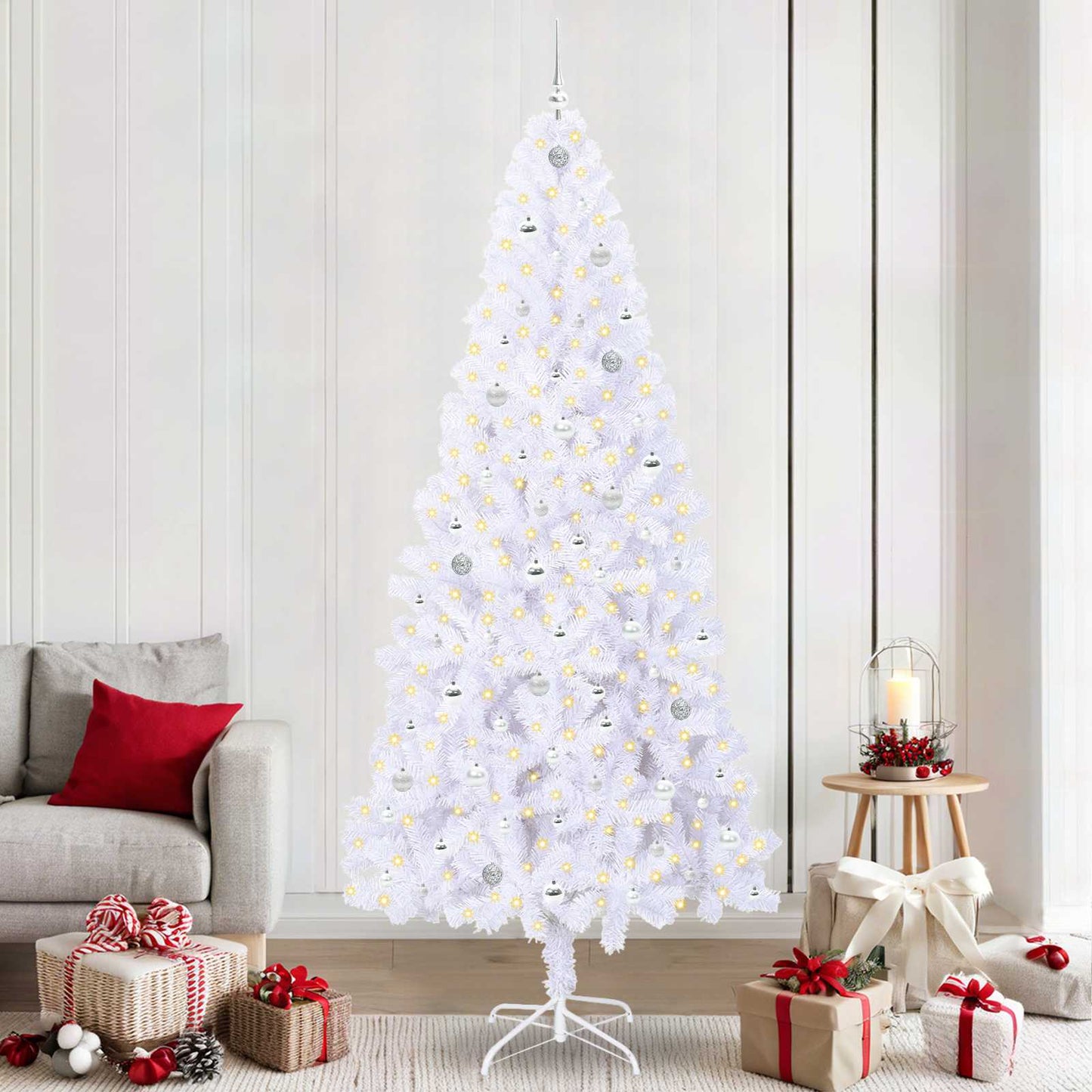 Albero di Natale artificiale Bianco 240 cm PVC e Acciaio | homemem39