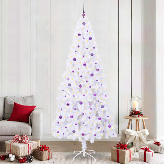 Albero di Natale artificiale Bianco 240 cm PVC e Acciaio - homemem39