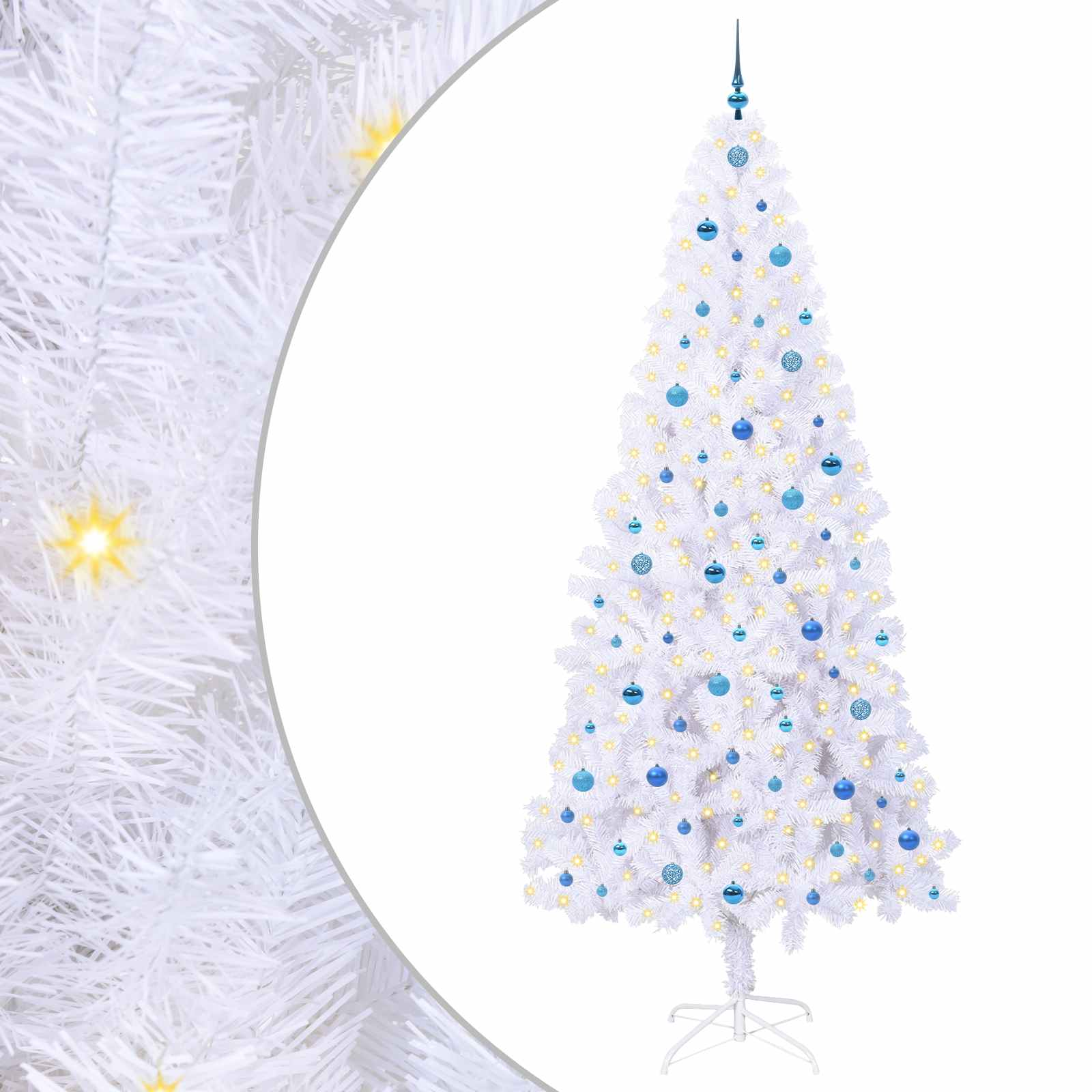 Albero di Natale artificiale Bianco 240 cm PVC e Acciaio | homemem39