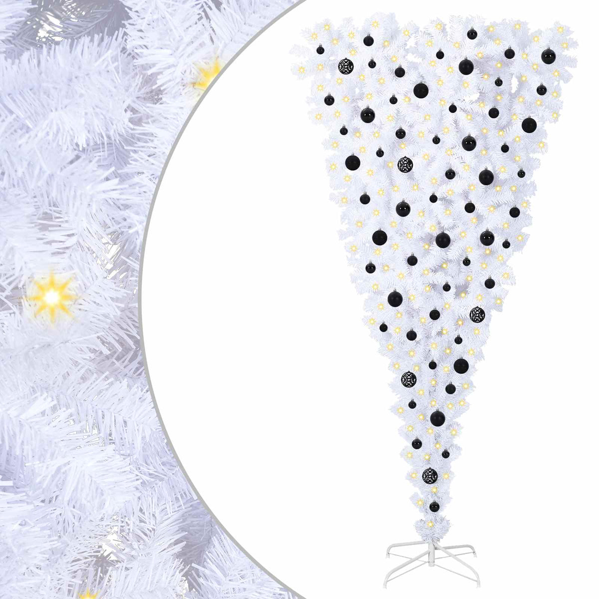 Albero di Natale artificiale Bianco 210 cm PVC e Acciaio