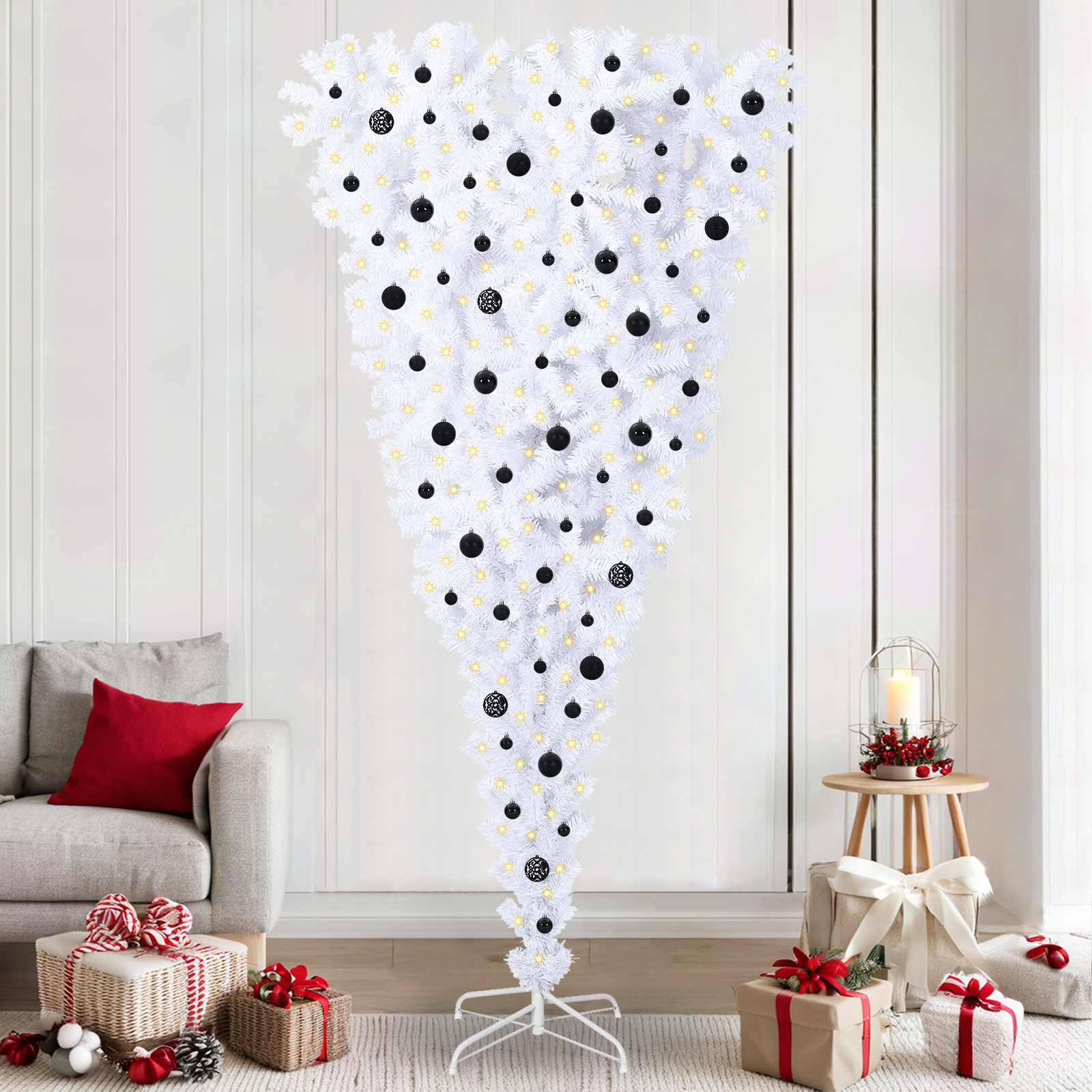 Albero di Natale artificiale Bianco 240 cm PVC e Acciaio | homemem39