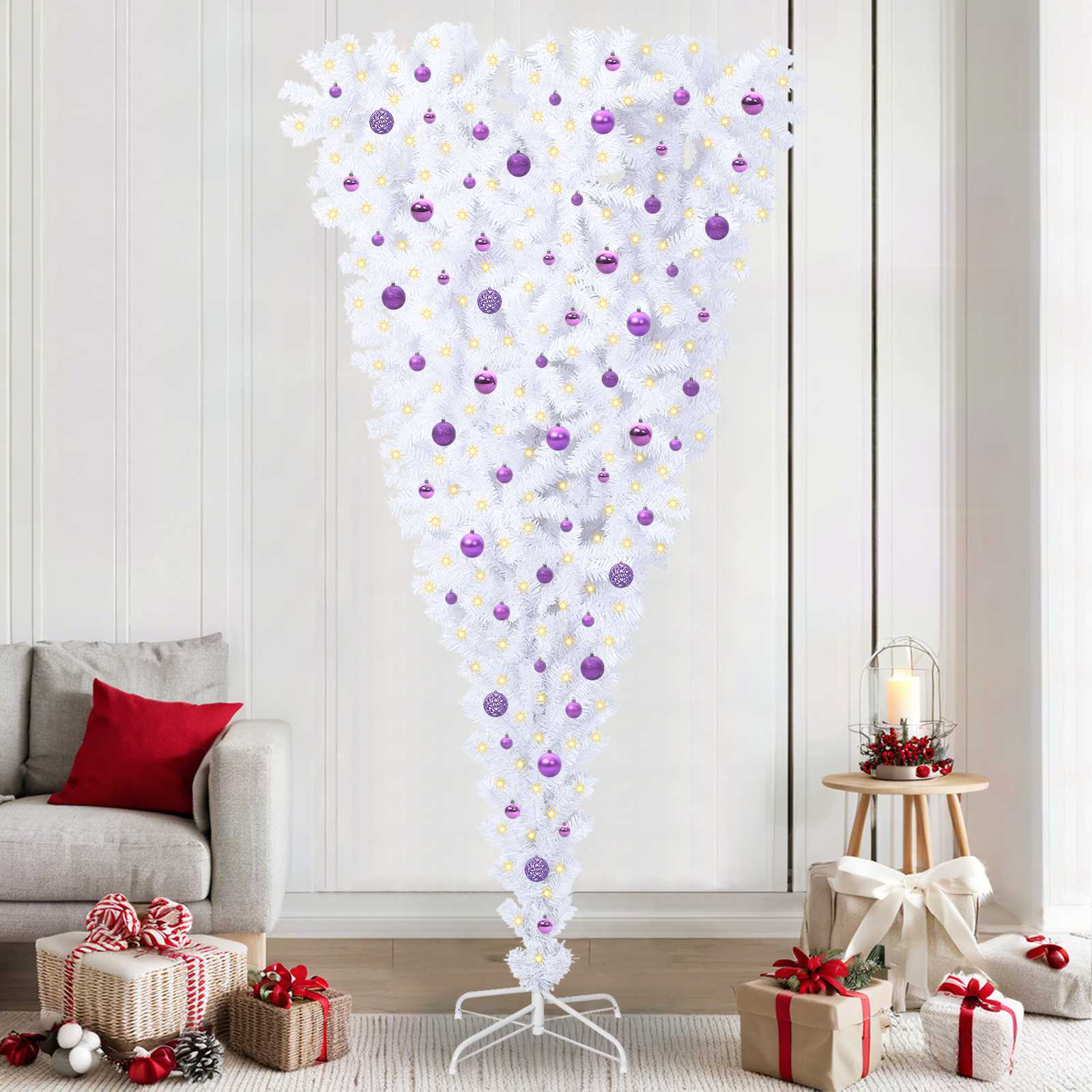 Albero di Natale artificiale Bianco 240 cm PVC e Acciaio | homemem39