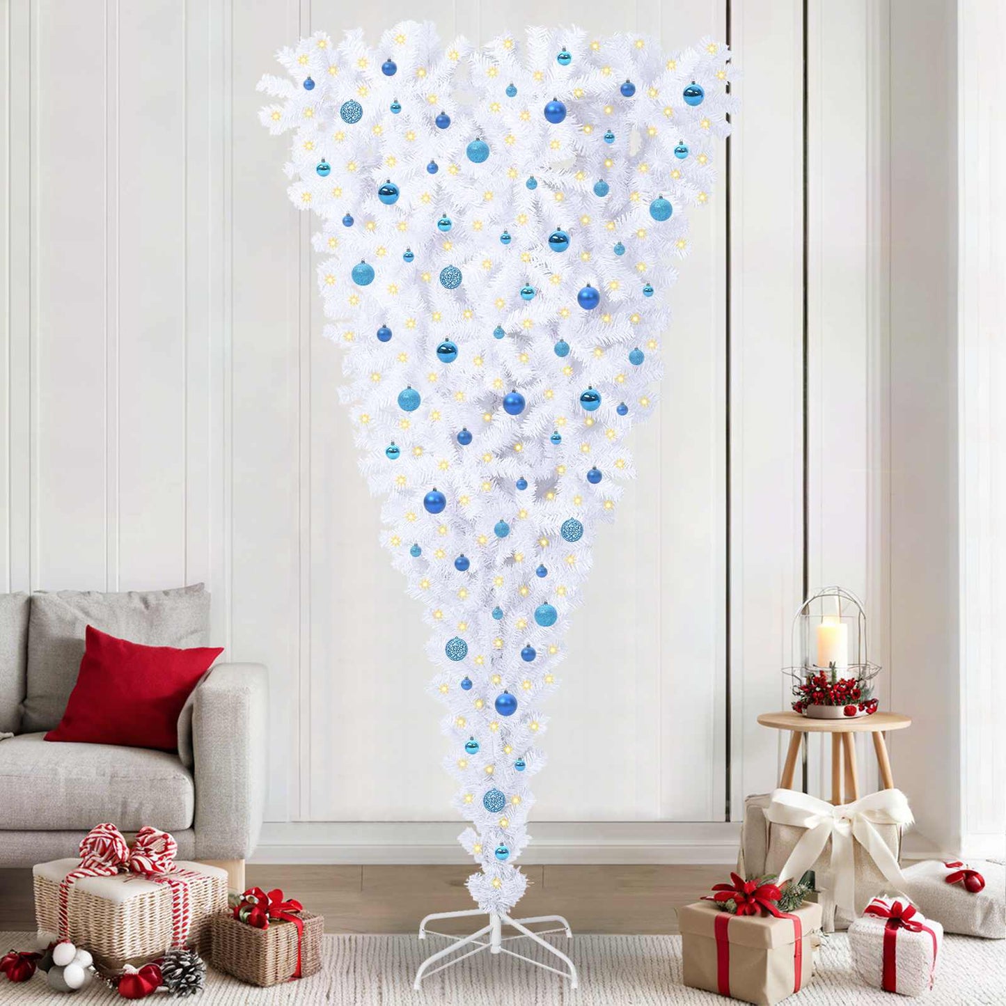 Albero di Natale artificiale Bianco 240 cm PVC e Acciaio | homemem39
