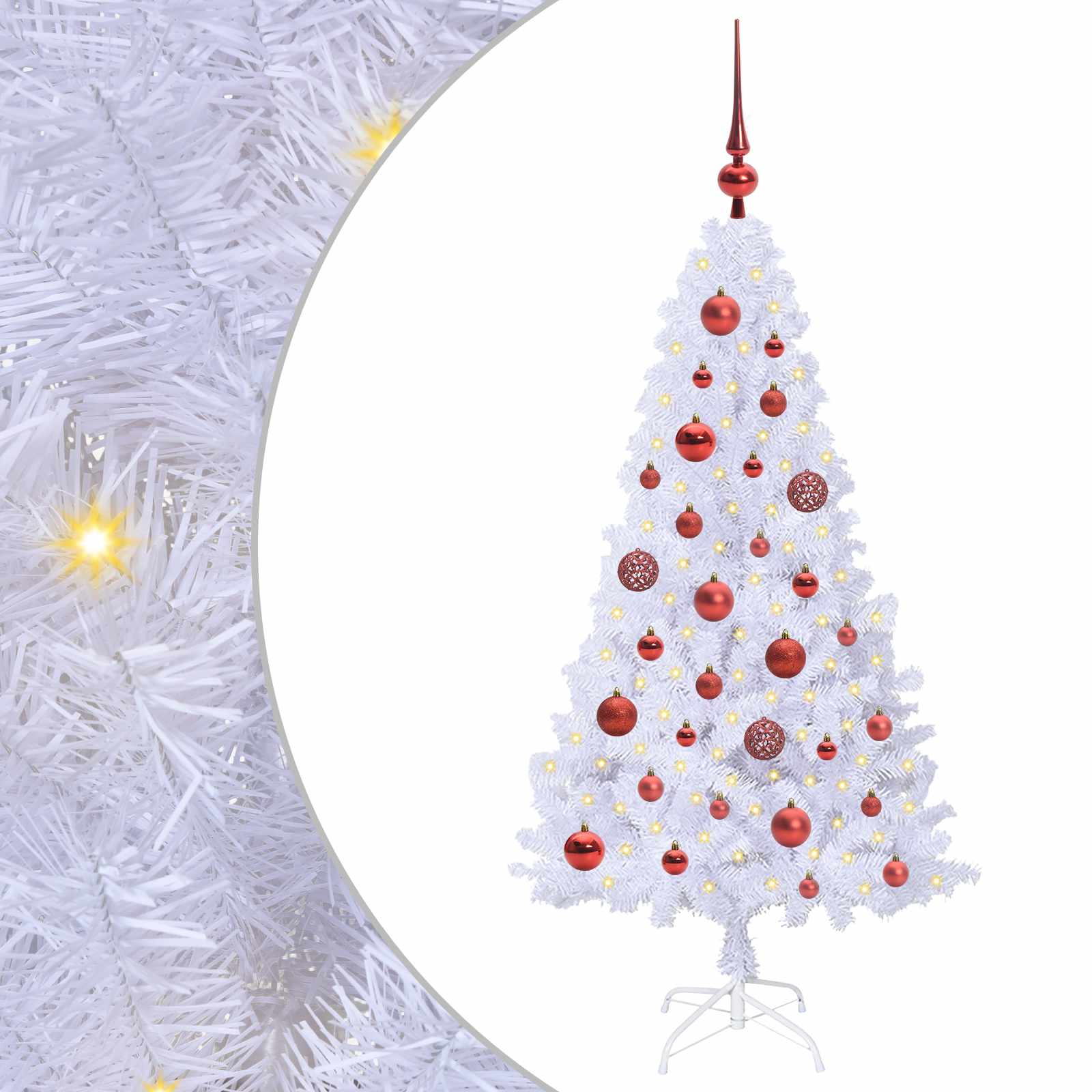 Albero di Natale artificiale Bianco 120 cm PVC e Acciaio | homemem39