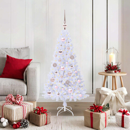 Albero di Natale artificiale Bianco 120 cm PVC e Acciaio - homemem39