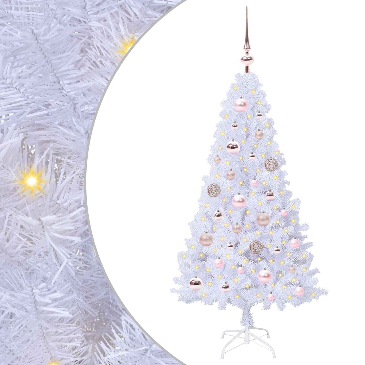 Albero di Natale artificiale Bianco 120 cm PVC e Acciaio | homemem39