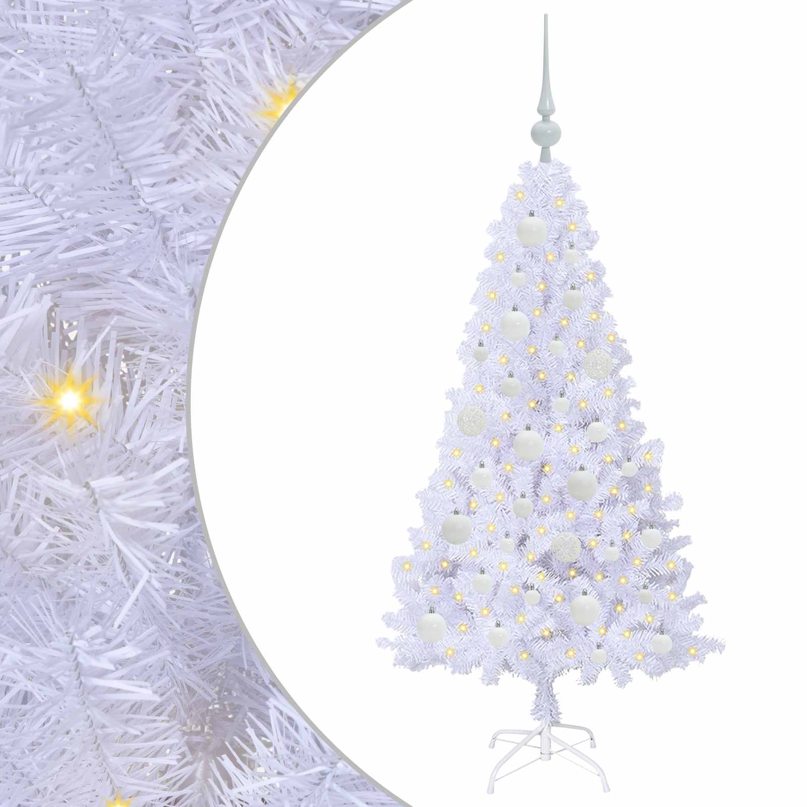 Albero di Natale artificiale Bianco 120 cm PVC e Acciaio | homemem39