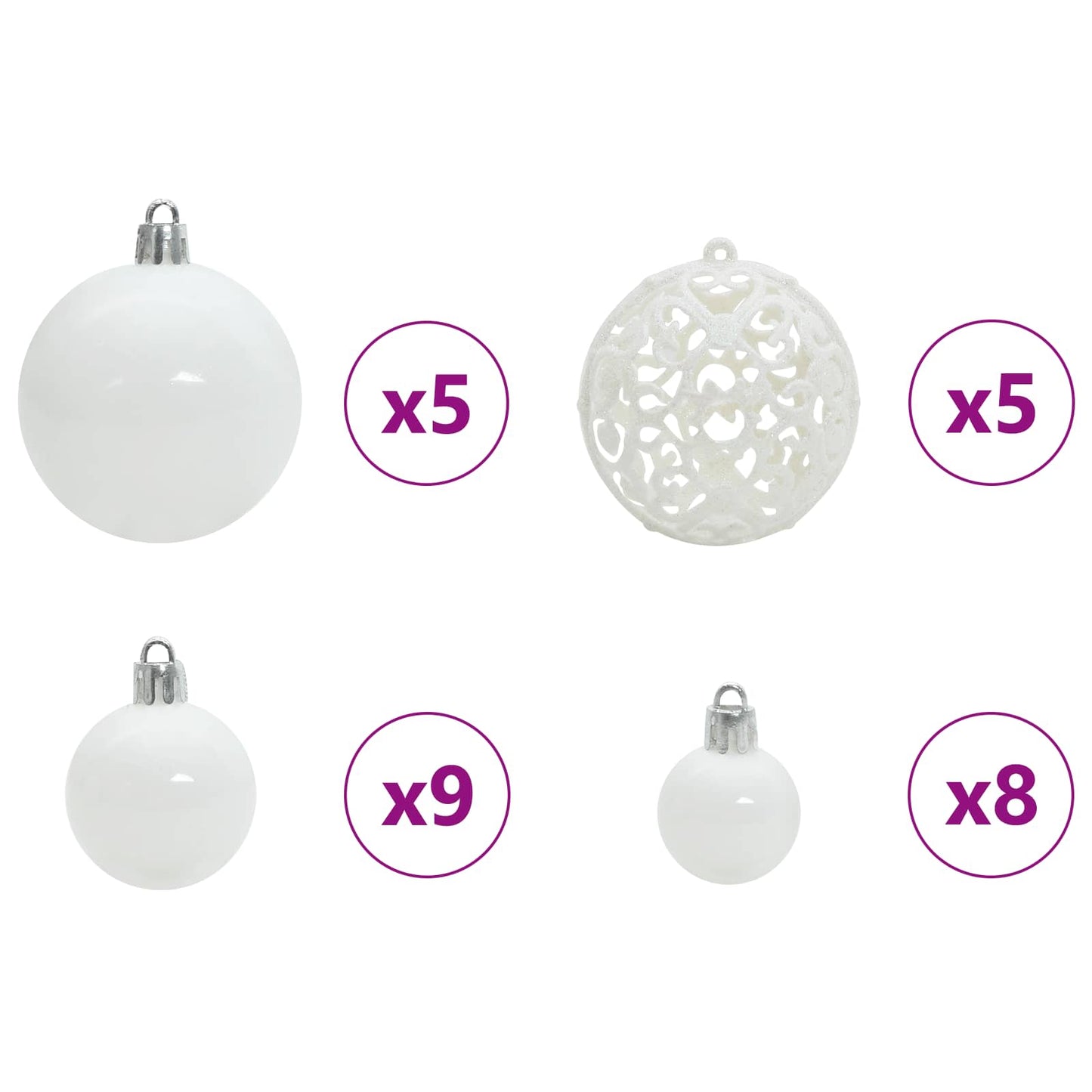 Albero di Natale artificiale Bianco 120 cm PVC e Acciaio | homemem39
