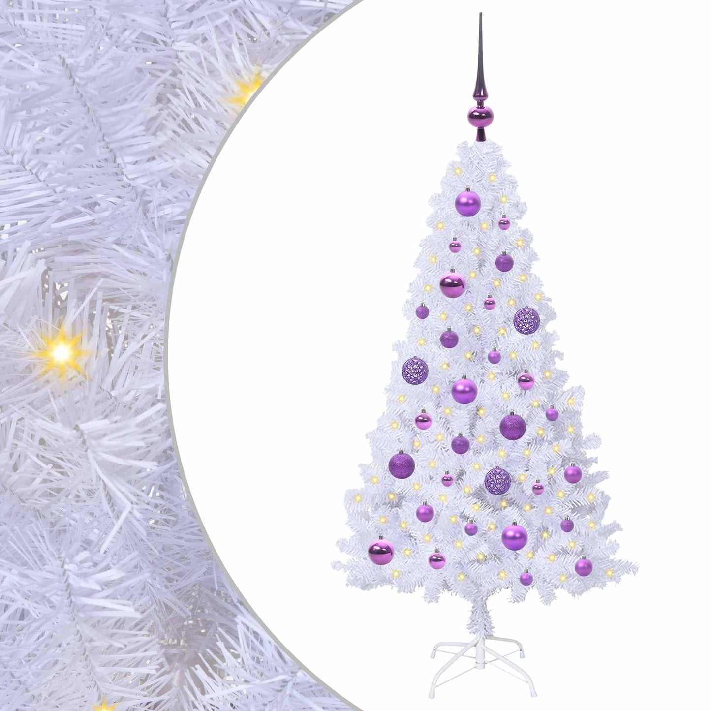 Albero di Natale artificiale Bianco 120 cm PVC e Acciaio