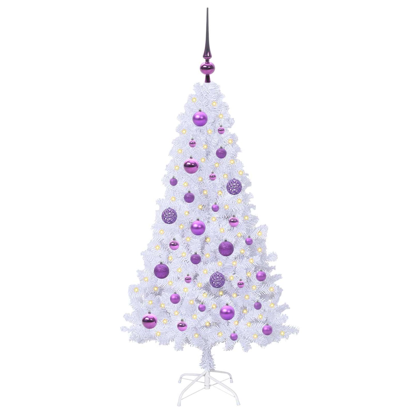 Albero di Natale artificiale Bianco 120 cm PVC e Acciaio
