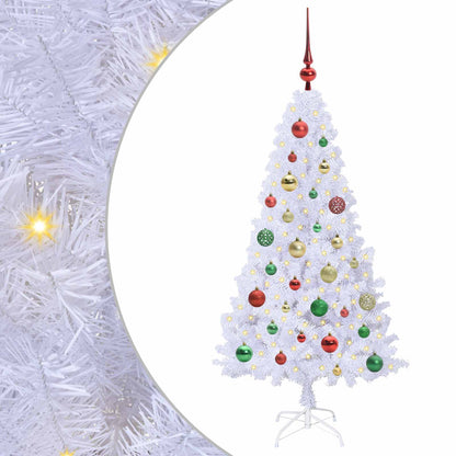 Albero di Natale artificiale Bianco 120 cm PVC e Acciaio