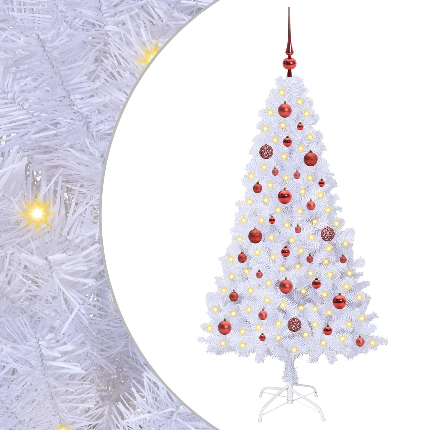 Albero di Natale artificiale Bianco 150 cm PVC e Acciaio