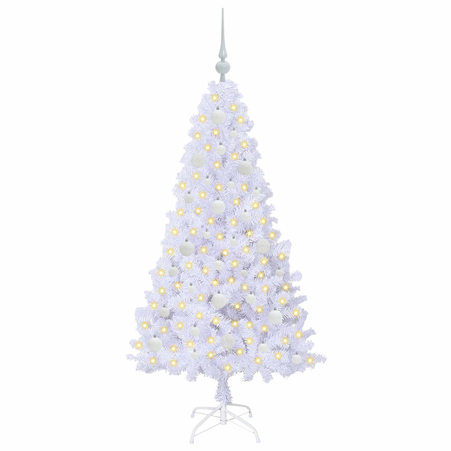Albero di Natale artificiale Bianco 150 cm PVC e Acciaio
