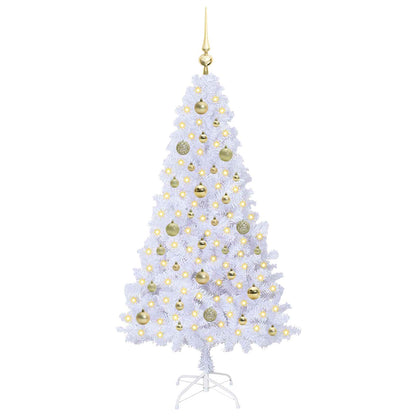Albero di Natale artificiale Bianco 150 cm PVC e Acciaio