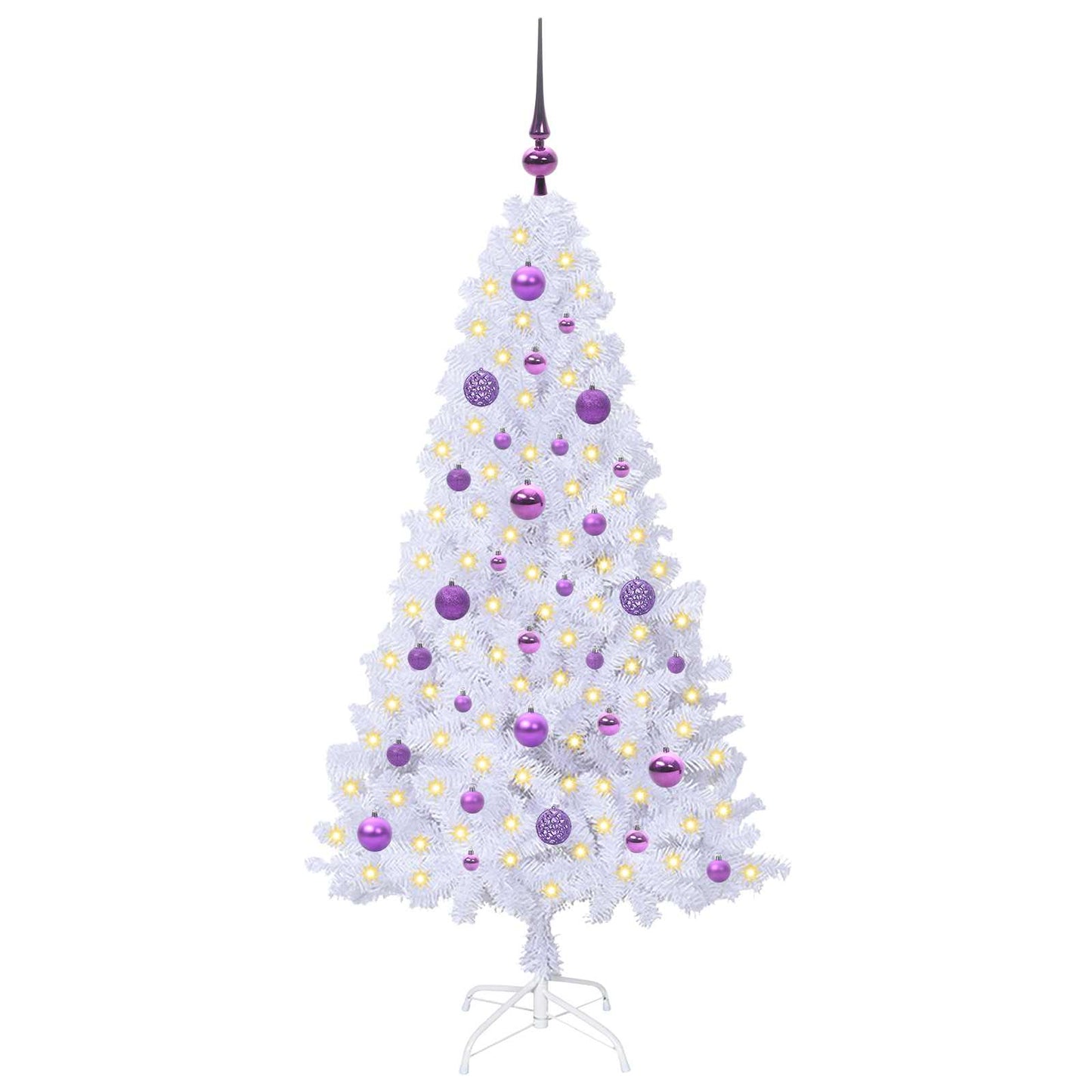 Albero di Natale artificiale Bianco 150 cm PVC e Acciaio