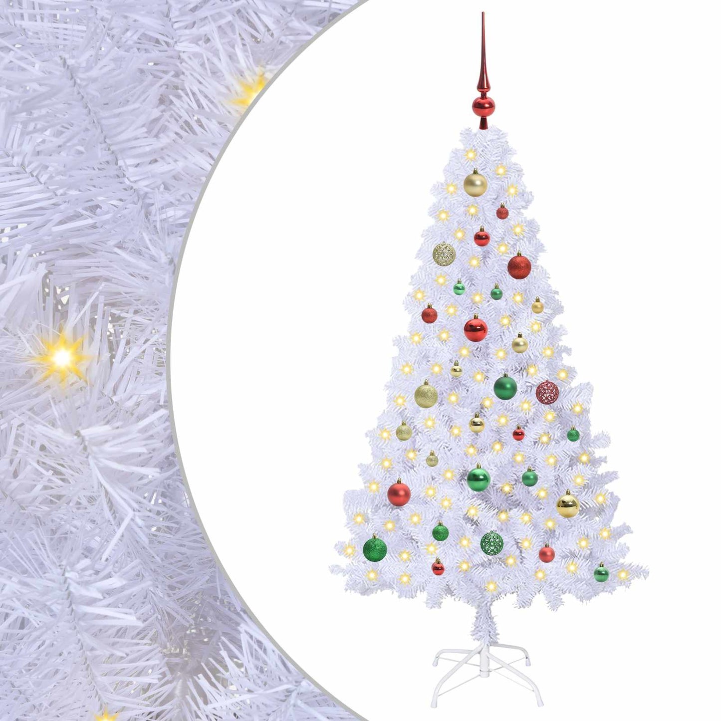 Albero di Natale artificiale Bianco 150 cm PVC e Acciaio