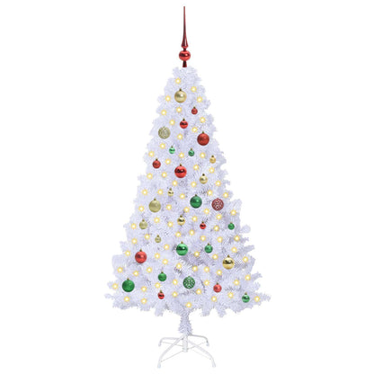 Albero di Natale artificiale Bianco 150 cm PVC e Acciaio