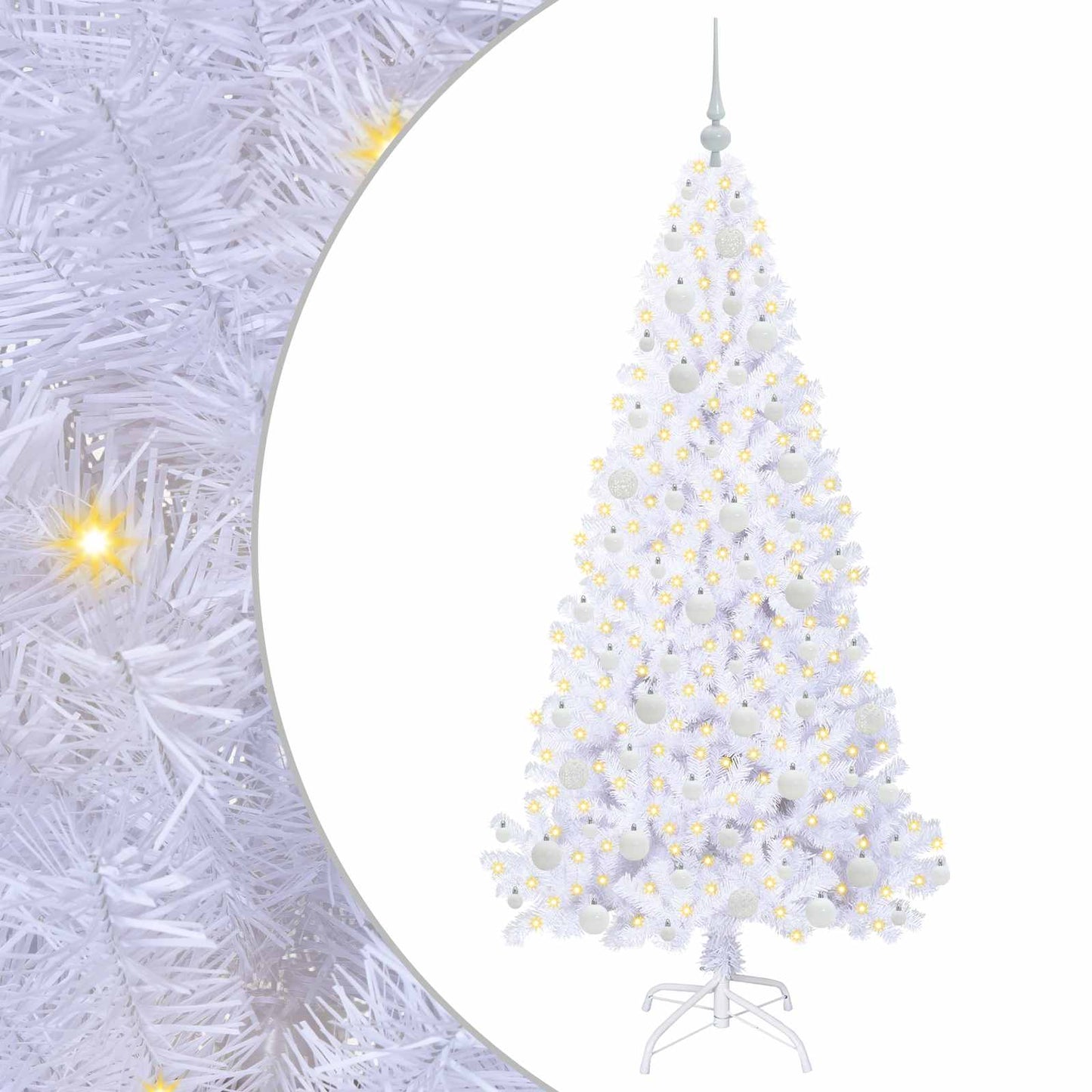Albero di Natale artificiale Bianco 180 cm PVC e Acciaio