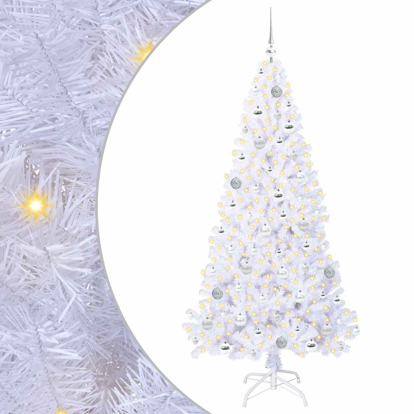 Albero di Natale artificiale Bianco 180 cm PVC e Acciaio | homemem39