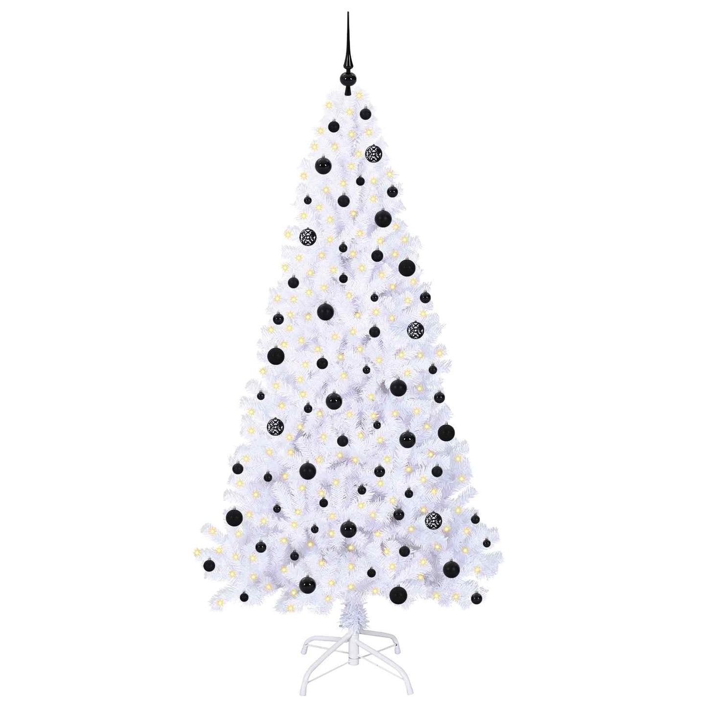 Albero di Natale artificiale Bianco 210 cm PVC e Acciaio