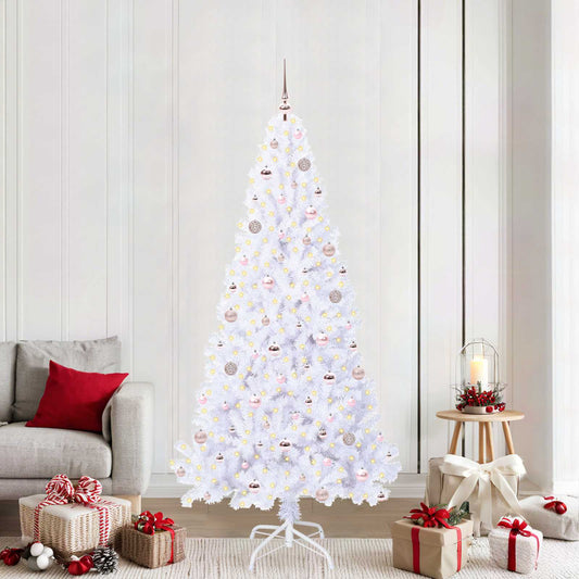 Albero di Natale artificiale Bianco 210 cm PVC e Acciaio