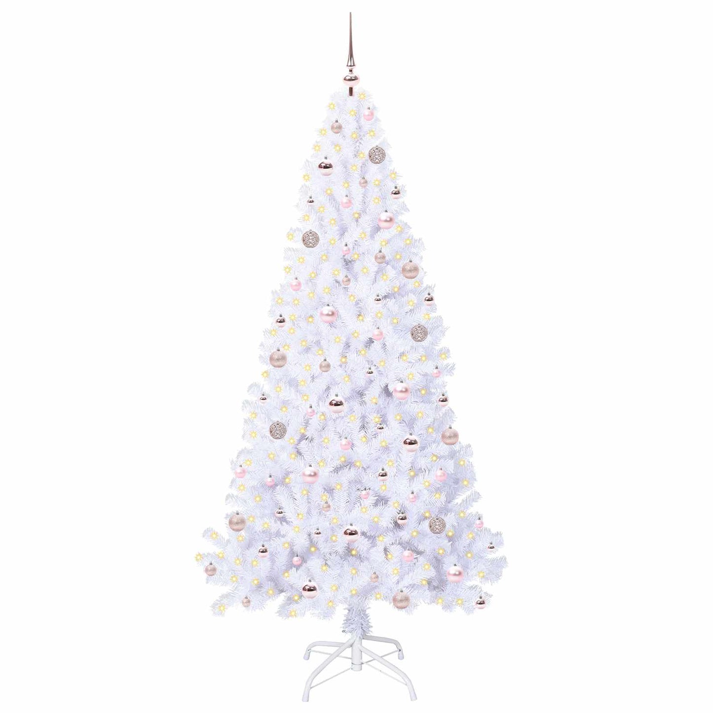 Albero di Natale artificiale Bianco 210 cm PVC e Acciaio
