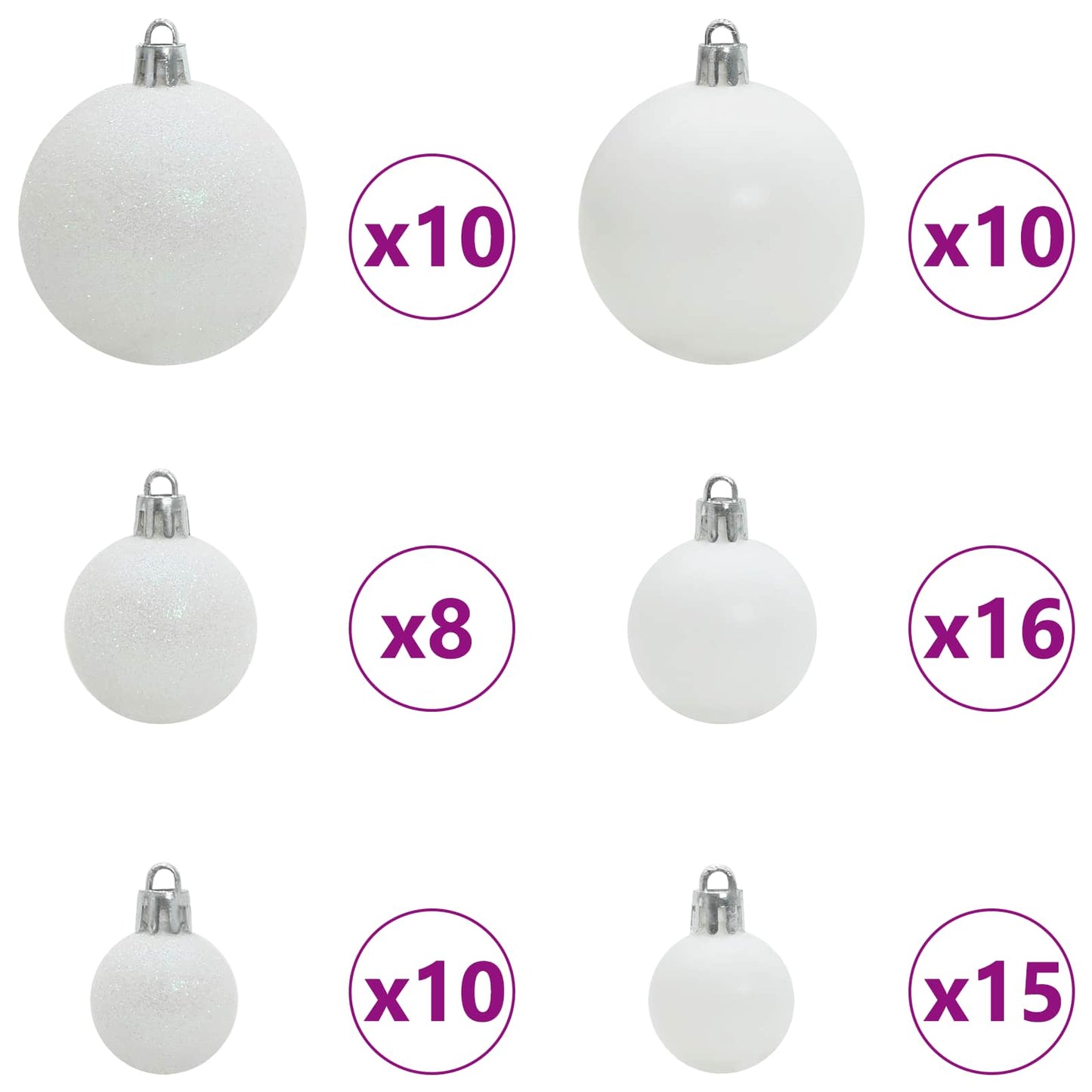 Albero di Natale artificiale Bianco 210 cm PVC e Acciaio