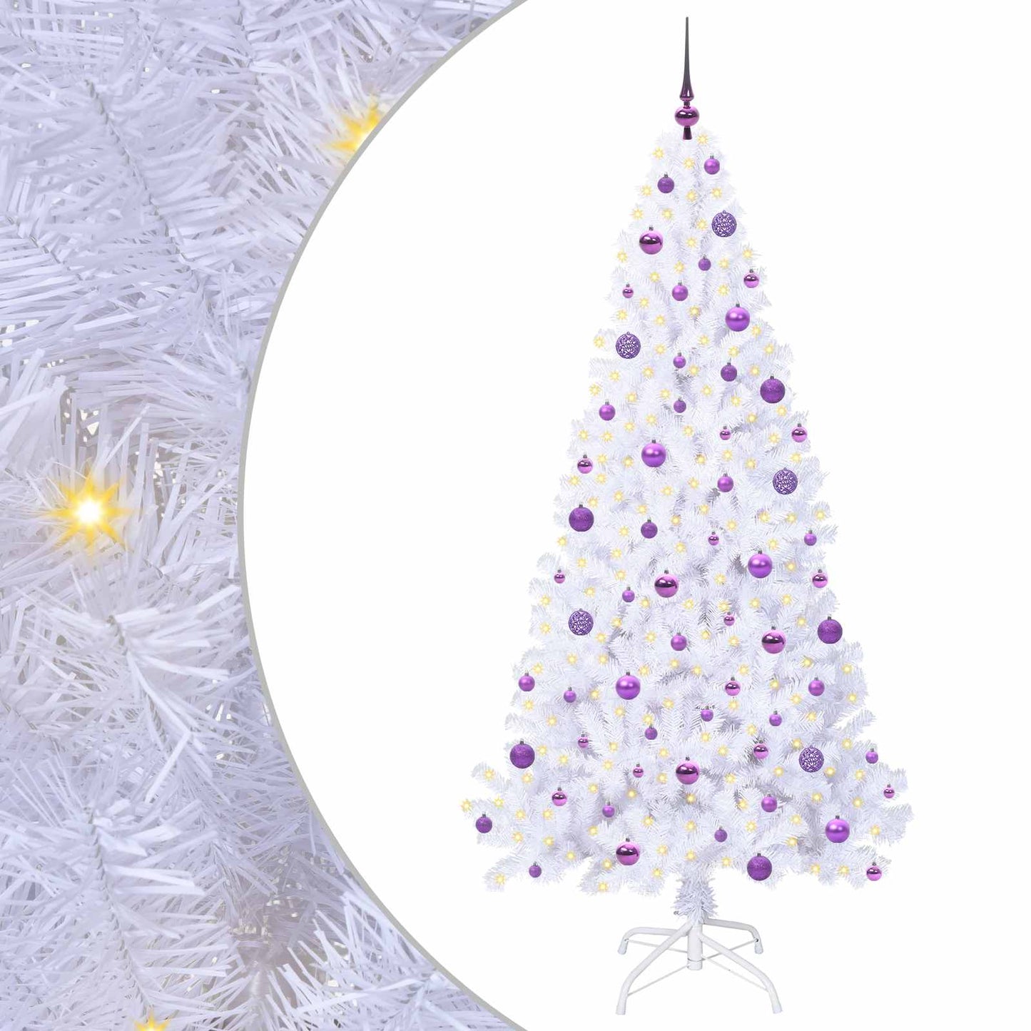 Albero di Natale artificiale Bianco 210 cm PVC e Acciaio