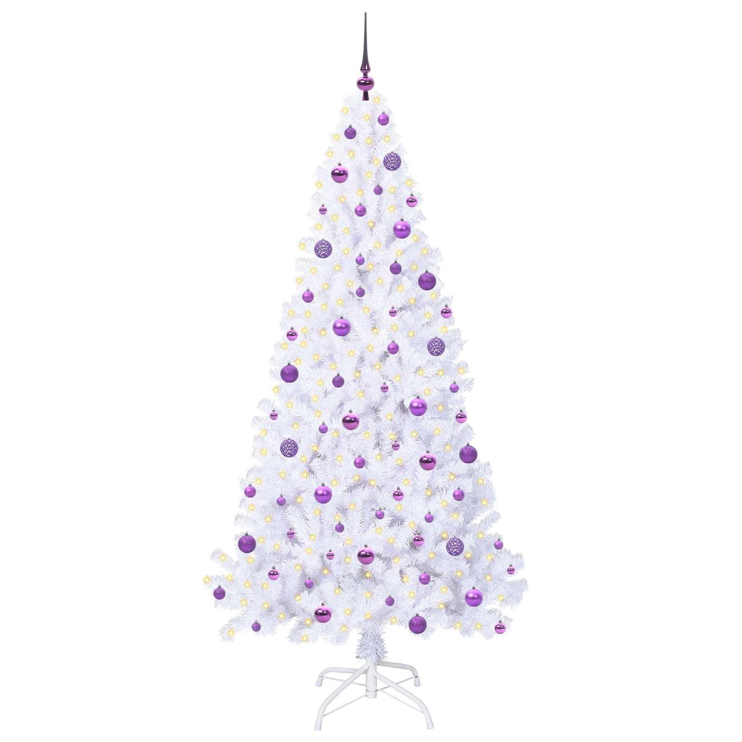Albero di Natale artificiale Bianco 210 cm PVC e Acciaio