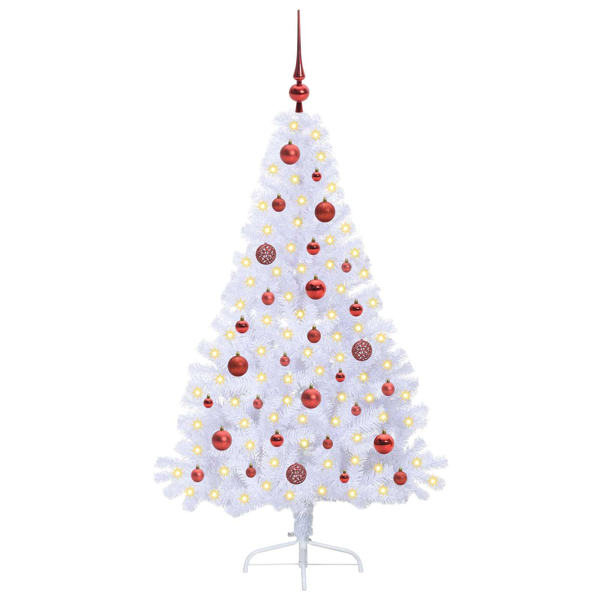 Albero di Natale artificiale Bianco 150 cm PVC e Acciaio