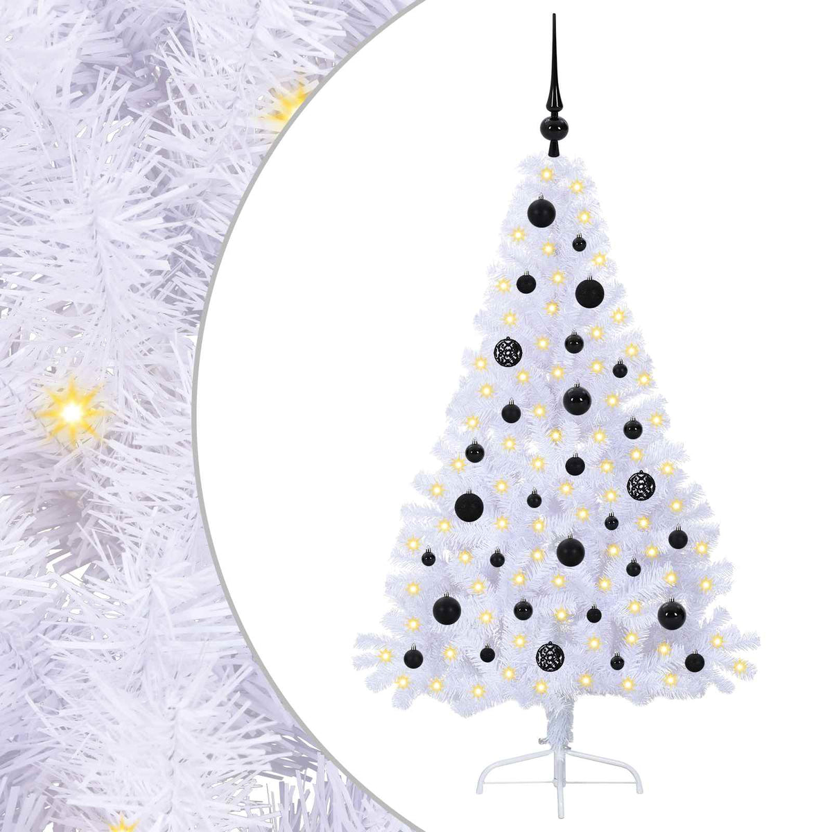 Albero di Natale artificiale Bianco 150 cm PVC e Acciaio
