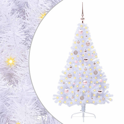 Albero di Natale artificiale Bianco 150 cm PVC e Acciaio