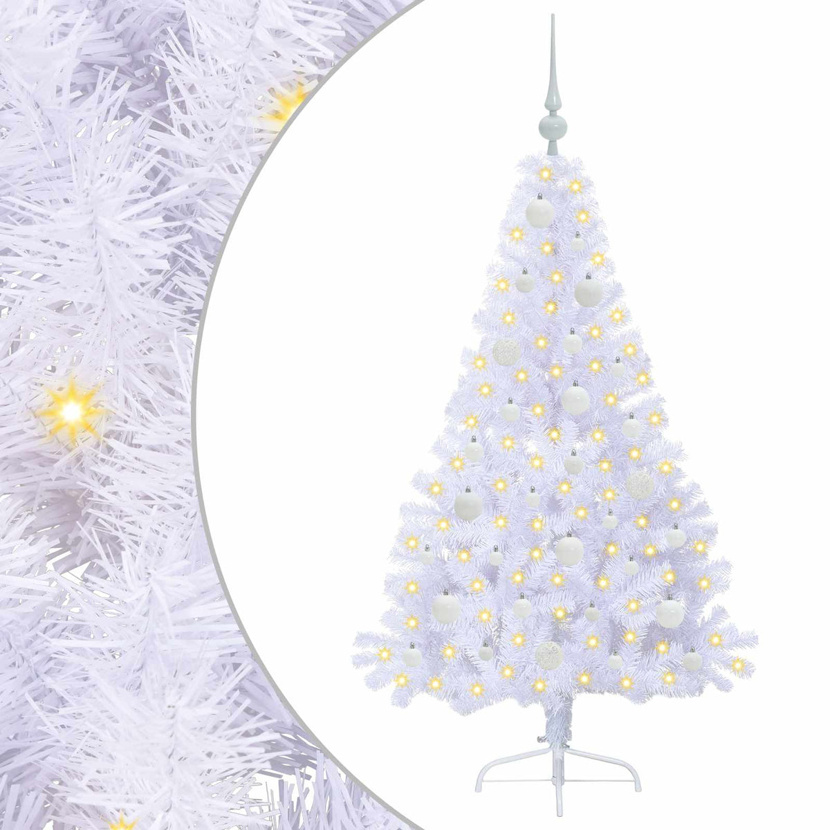Albero di Natale artificiale Bianco 150 cm PVC e Acciaio