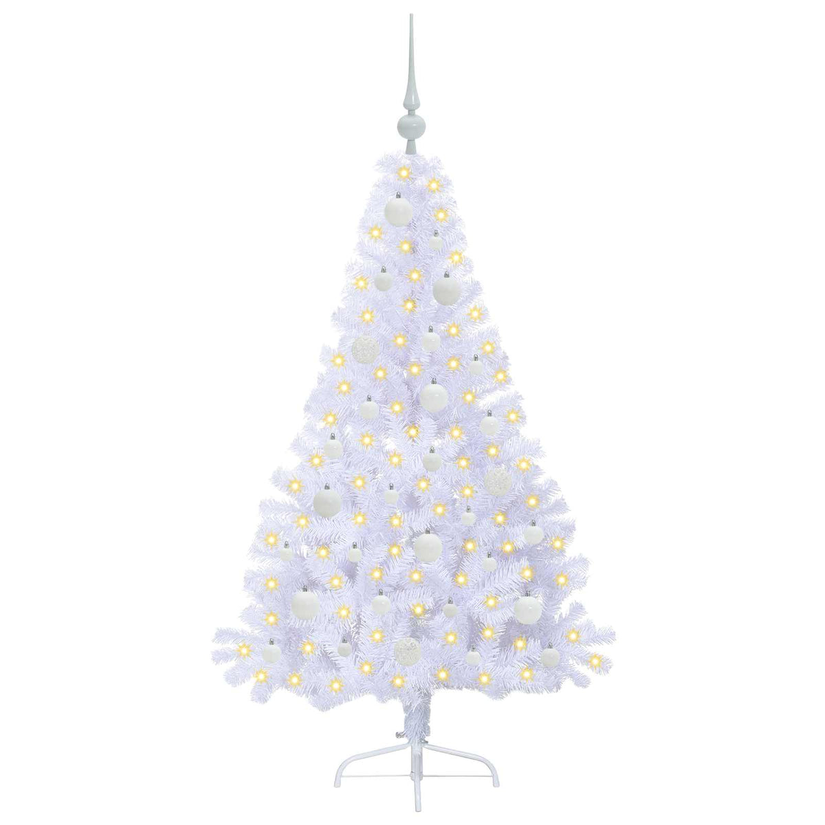 Albero di Natale artificiale Bianco 150 cm PVC e Acciaio