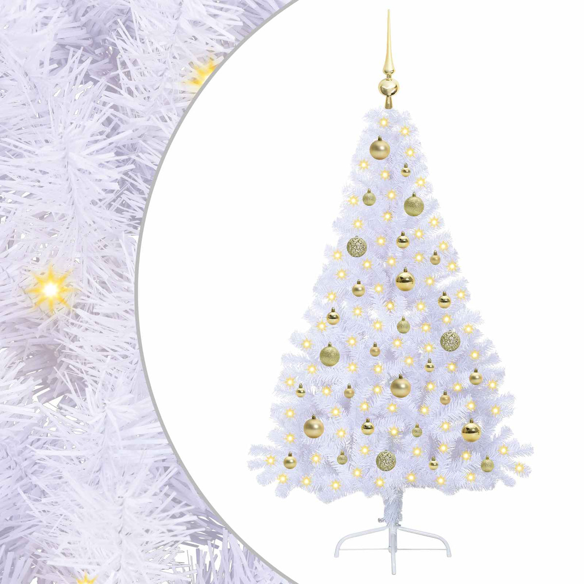Albero di Natale artificiale Bianco 150 cm PVC e Acciaio
