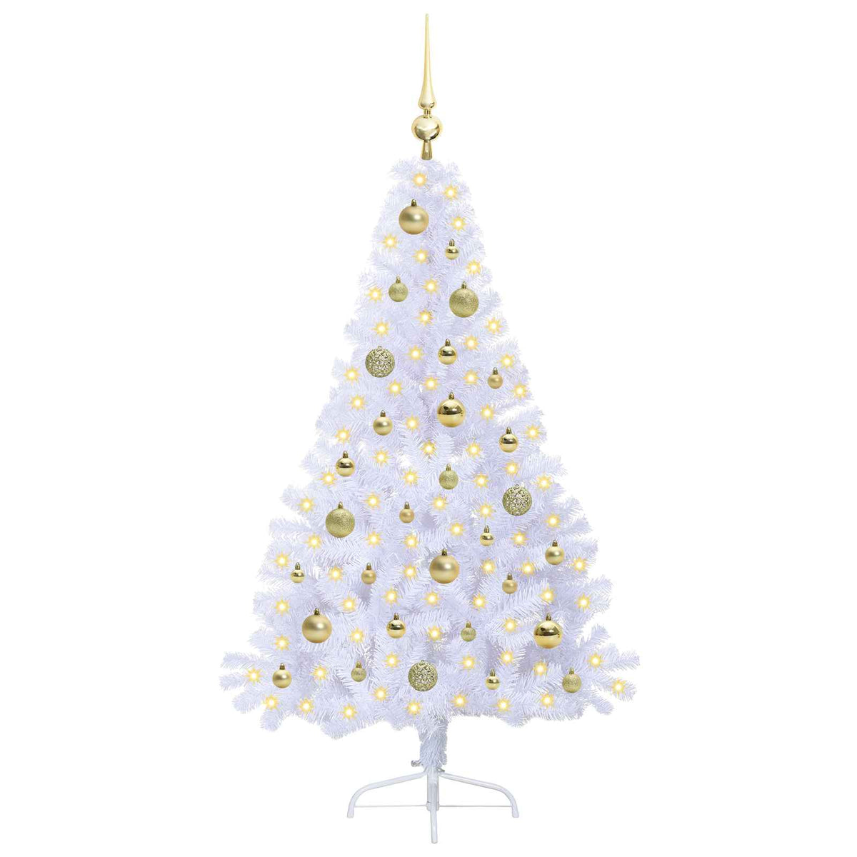 Albero di Natale artificiale Bianco 150 cm PVC e Acciaio