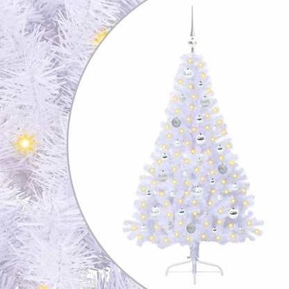 Albero di Natale artificiale Bianco 150 cm PVC e Acciaio