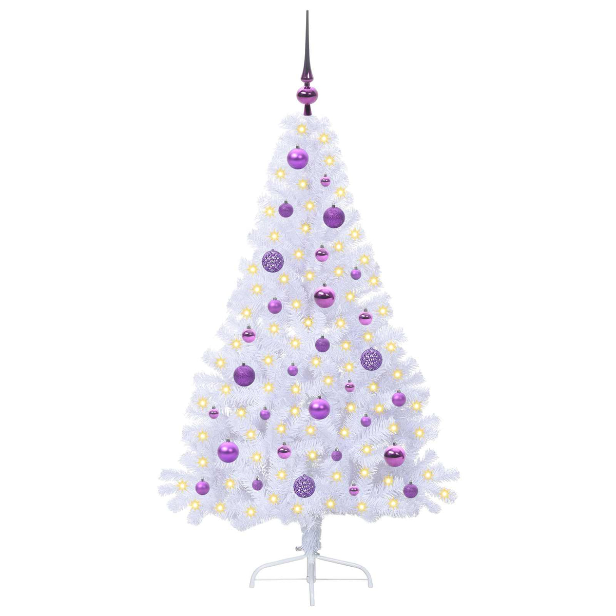 Albero di Natale artificiale Bianco 150 cm PVC e Acciaio