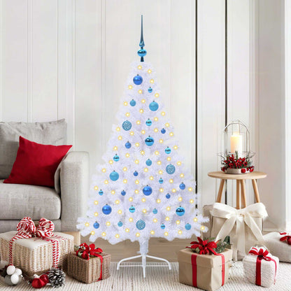 Albero di Natale artificiale Bianco 150 cm PVC e Acciaio