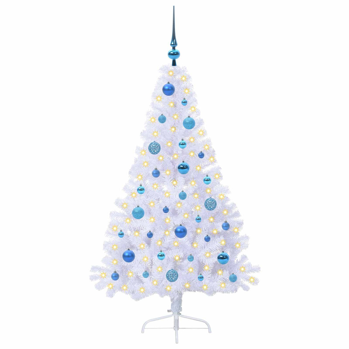 Albero di Natale artificiale Bianco 150 cm PVC e Acciaio