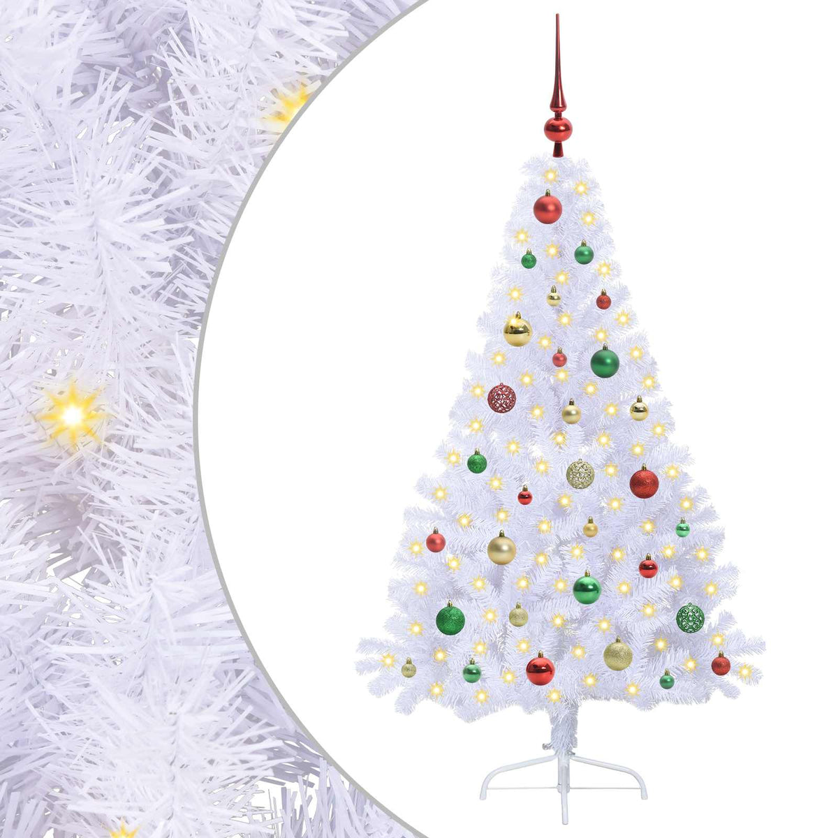 Albero di Natale artificiale Bianco 150 cm PVC e Acciaio | homemem39