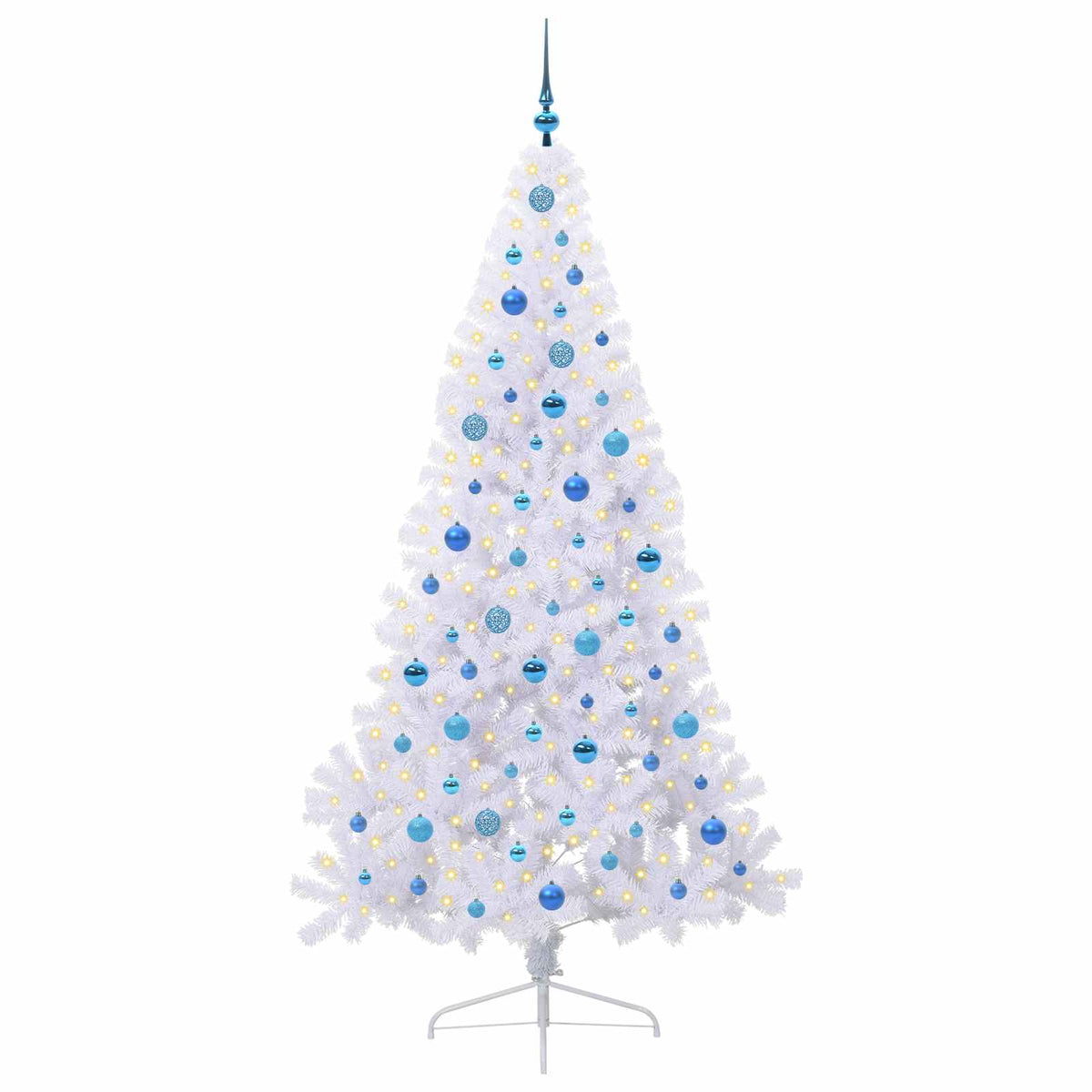 Albero di Natale artificiale Bianco 210 cm PVC e Acciaio