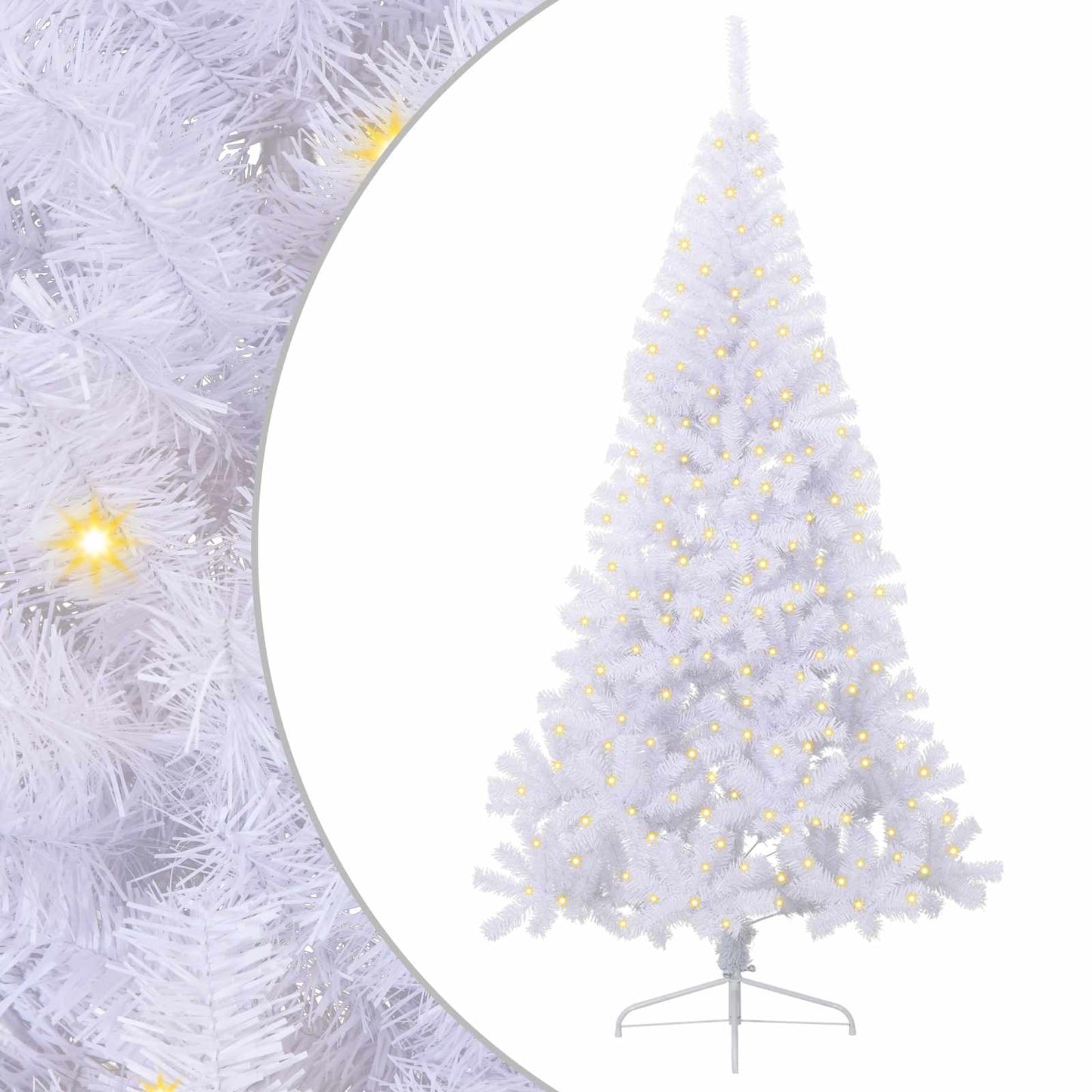 Albero di Natale artificiale Bianco 240 cm PVC e Acciaio