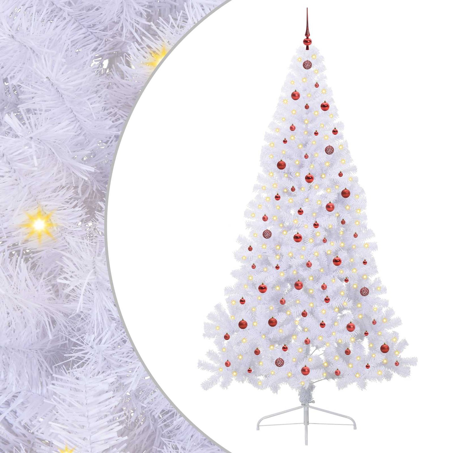 Albero di Natale artificiale Bianco 240 cm PVC e Acciaio