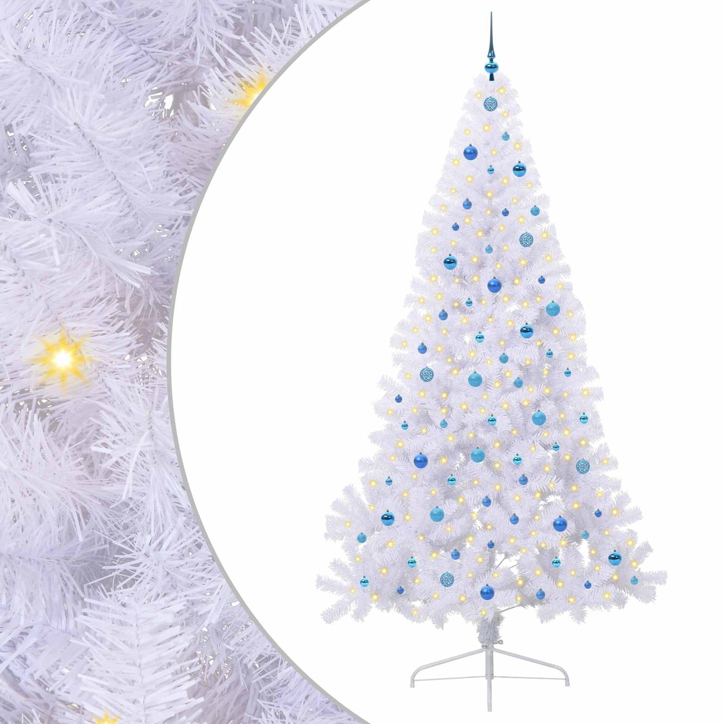 Albero di Natale artificiale Bianco 240 cm PVC e Acciaio