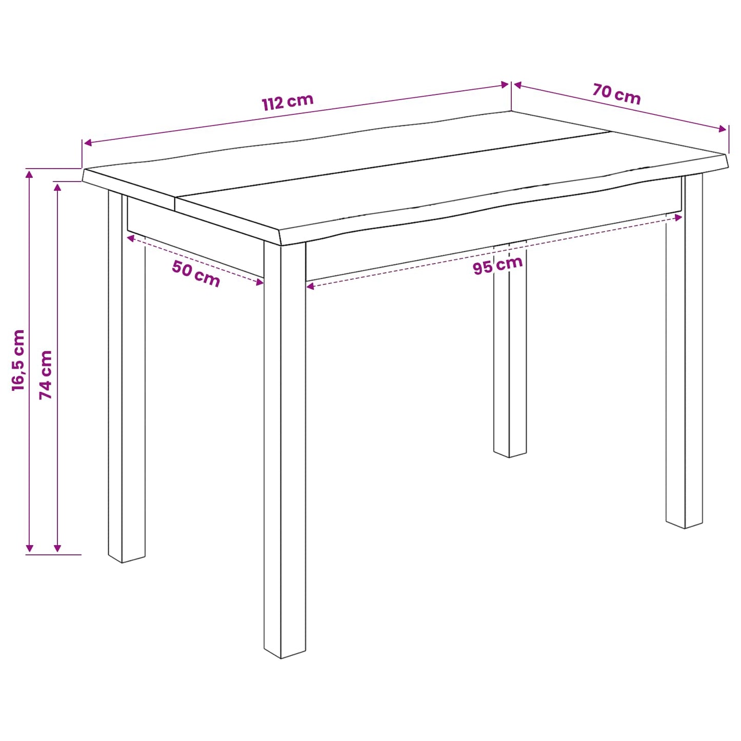 Tavolo da pranzo EKAI Nero 112 x 70 x 76,5 cm