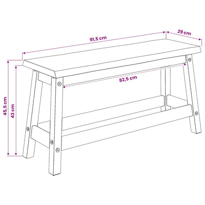 Panchina da pranzo EKAI Nero 91,5 x 29 x 45,5 cm | homemem39