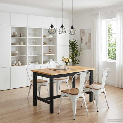 Tavolo Alto EKAI Nero 112 x 70 x 91 cm Legno Massello di Pino