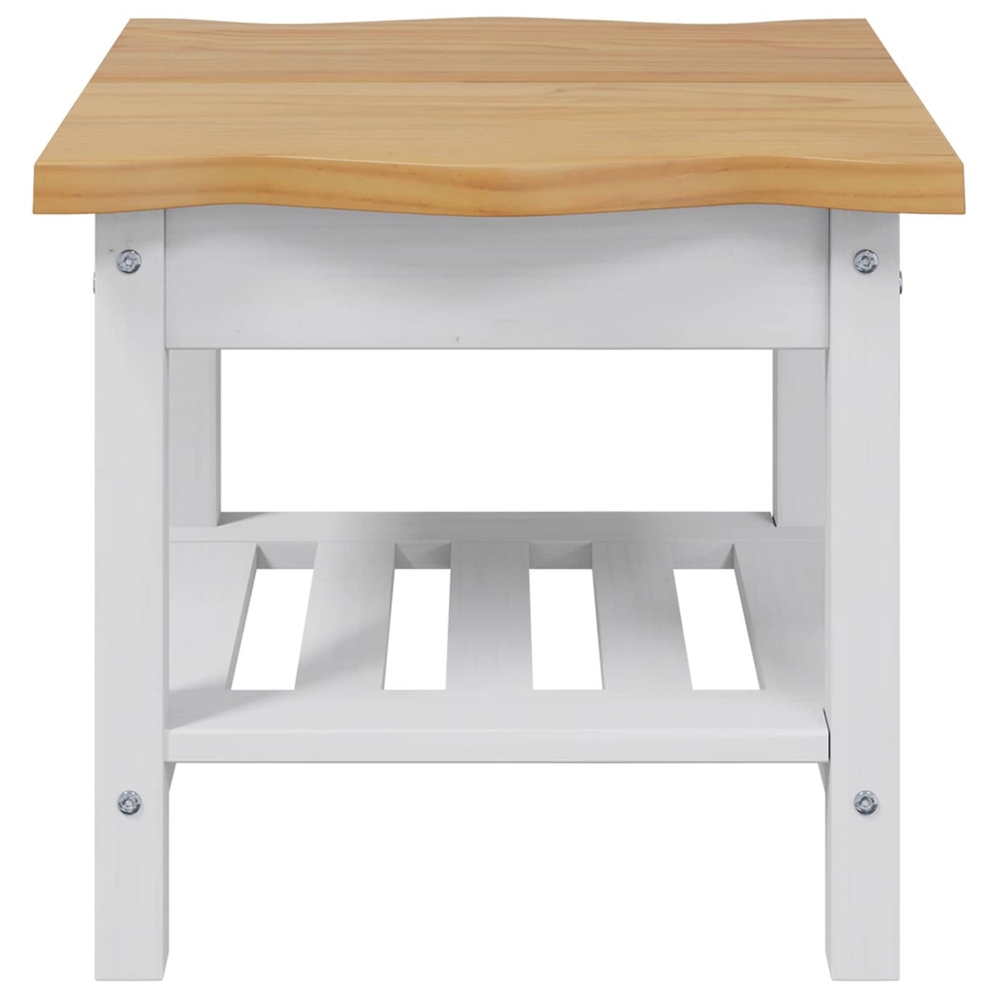 Tavolo laterale con lo scaffale EKAI Bianco 50 x 50 x 45,5 cm | homemem39