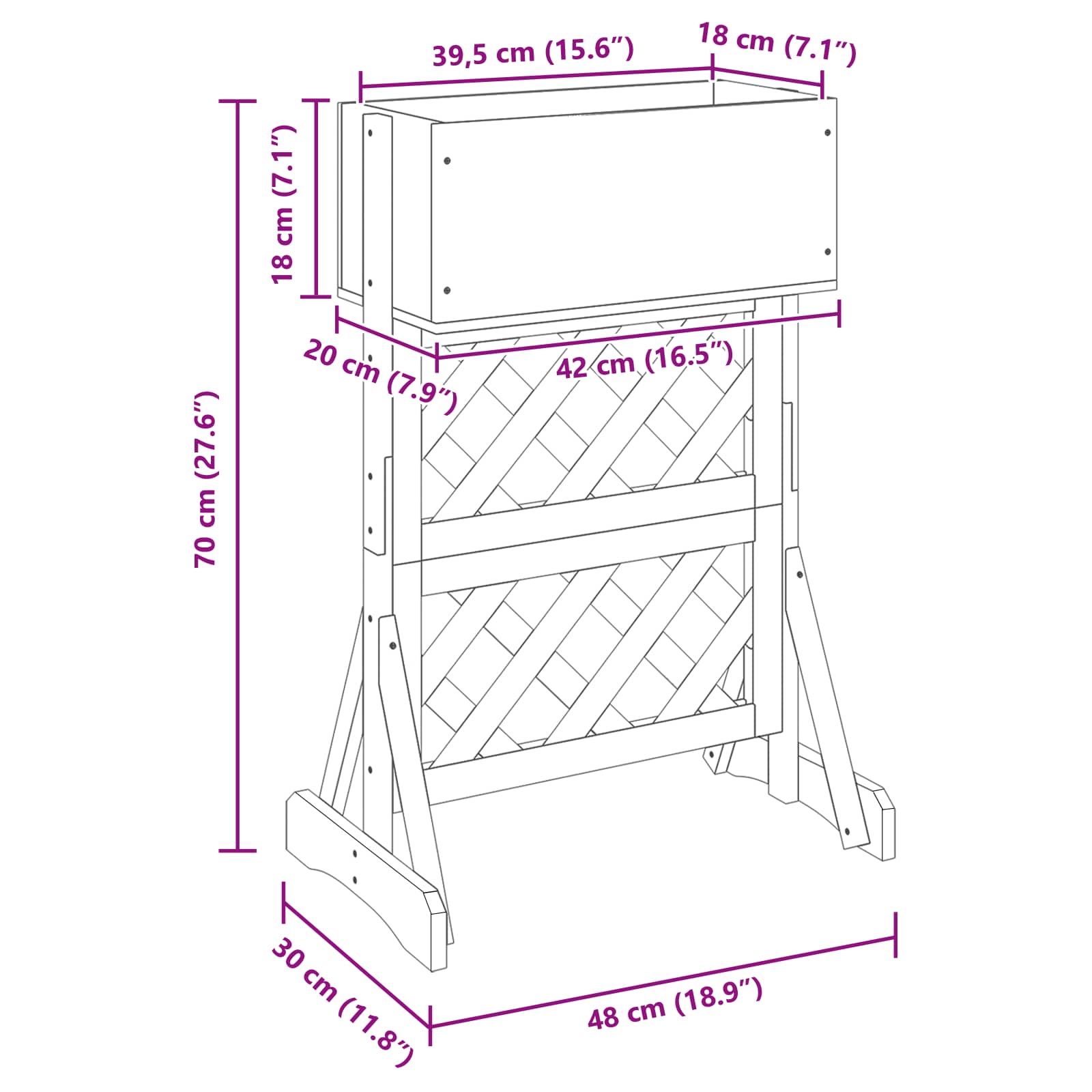 Trellis da Giardino Verticale Arancione 48 x 30 x 70,5 cm | homemem39